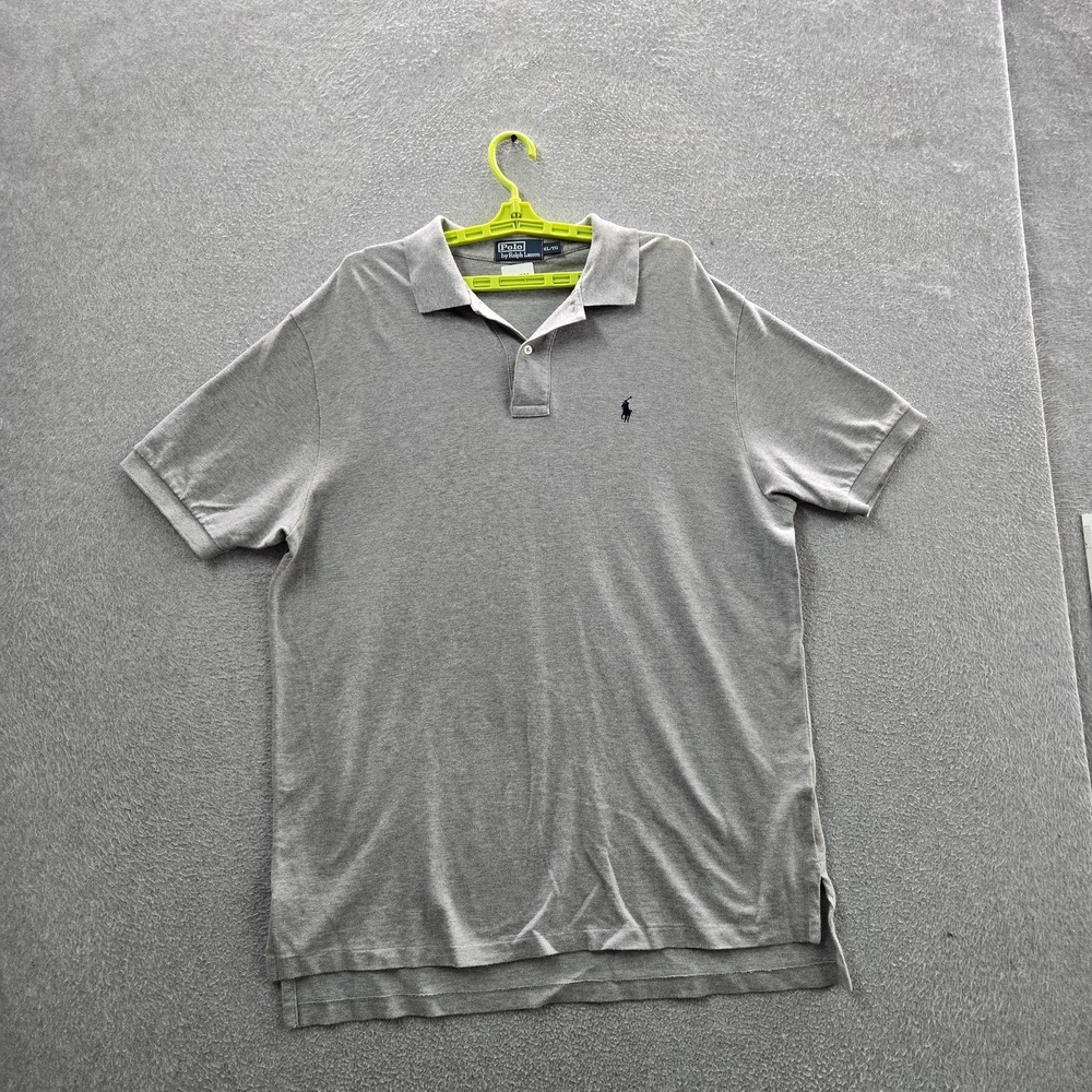 Polo By Ralph Lauren Men Polo XL Gray Embroidered Polo Shirt Button Pony Short